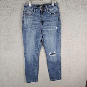 Judy Blue Jeans Women's 7/28 Blue Boyfriend Fit Medium Wash Mid Rise Denim 28x27